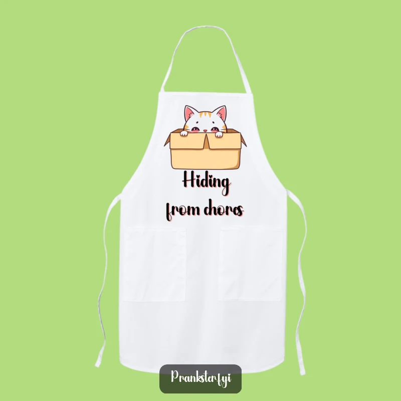 Funny Cat's Hide & Seek Apron - Cook with Playfulness, Hilarious Funny Gift