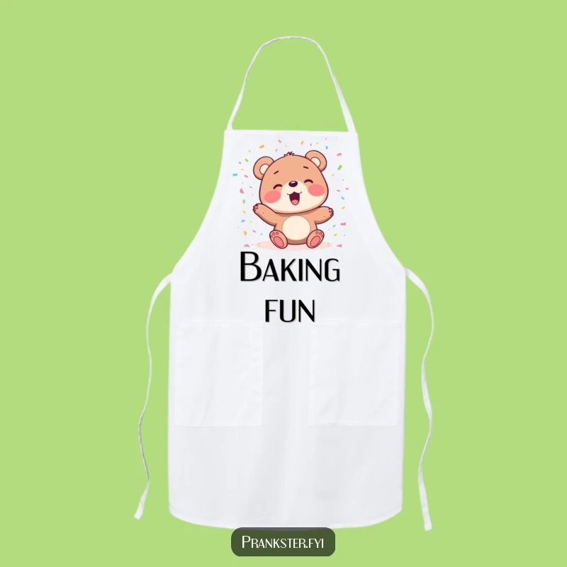 Funny Chef Bear Confetti Apron: Cook with Joyful Celebration Flair