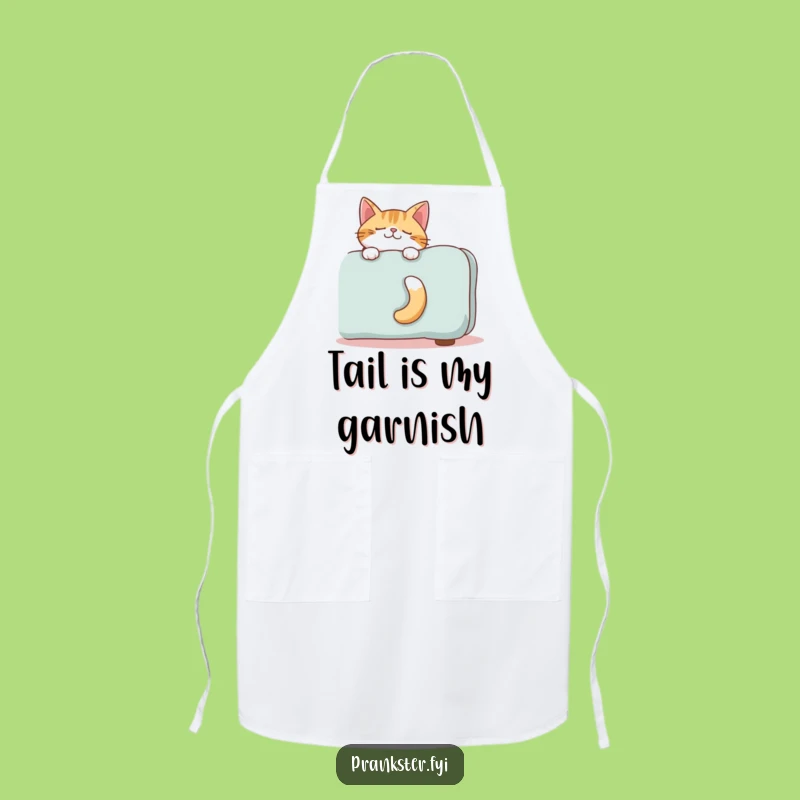 Funny Giggling Cat Tail Apron - Hilarious Hiding Feline Kitchen Gift