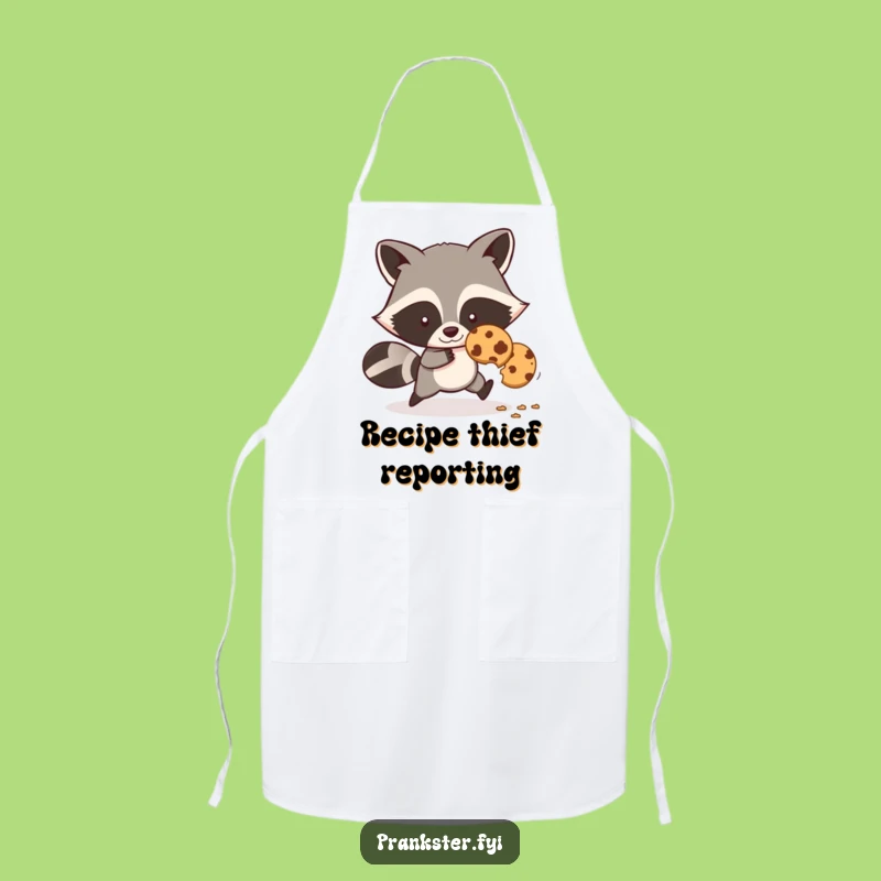 Funny Sly Raccoon Cookie Thief Apron: Cook with Cunning and Comedy!