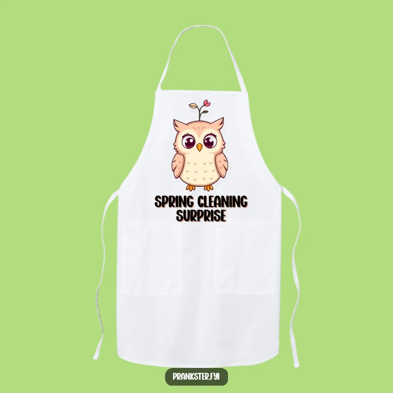 Funny Surprised Owl Apron: Cook Up Laughs in the Kitchen