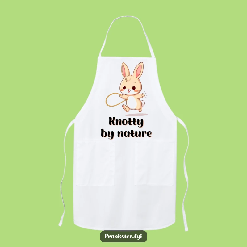 Funny Bunny String Tail Apron - Playful Chef Rabbit Kitchen Wear, Hilarious Gift