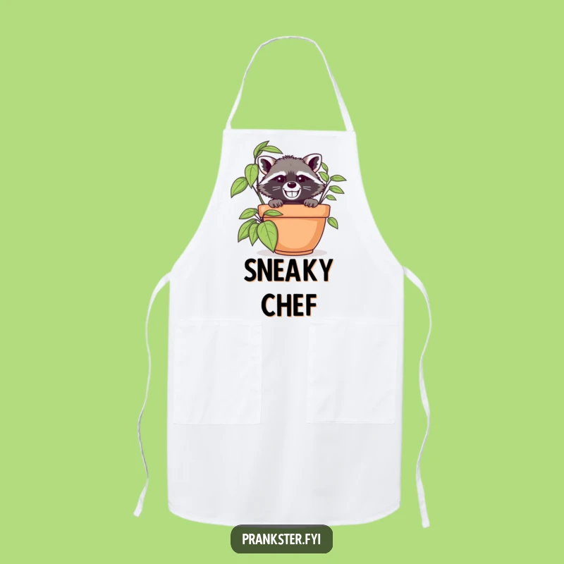 Funny Raccoon Chef's Apron: Cook with Covert Charm - Hilarious Gift!
