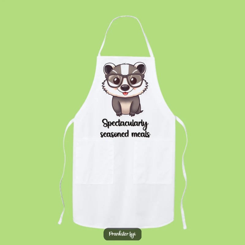 Funny Badger Glasses Apron - Cook with Comical Intelligence