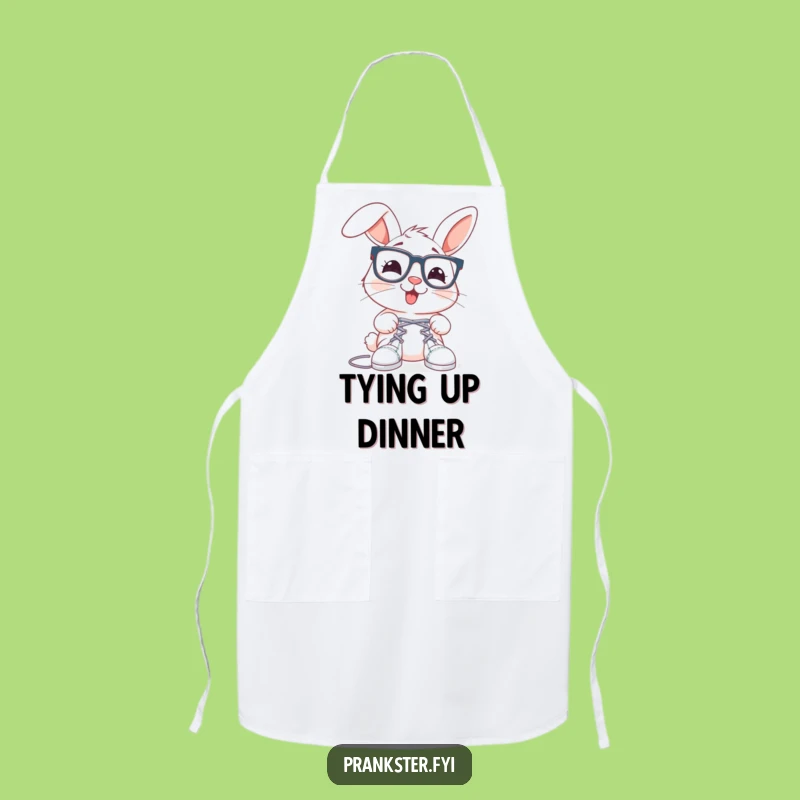 Funny Rabbit Shoelace Apron: Kitchen Prankster Wear, Ideal Humorous Gift