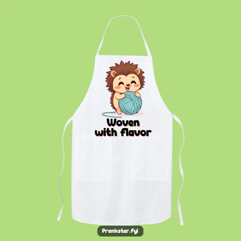 Funny Happy Hedgehog Yarn Ball Apron: Craft with Glee in the Kitchen