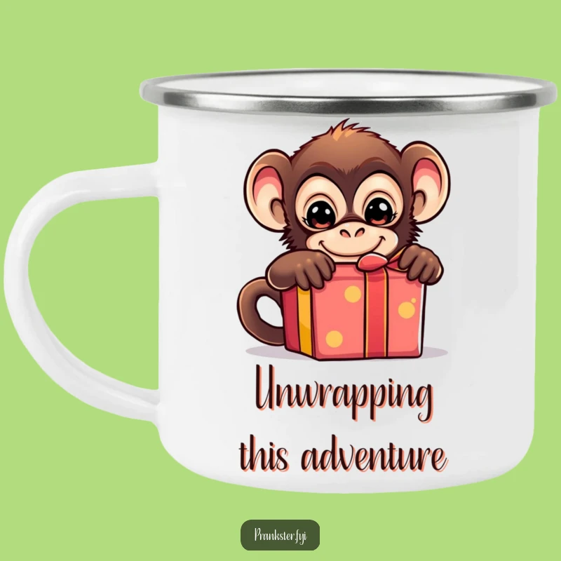 Adventure Funny Monkey Camping Mug - Durable & Humorous