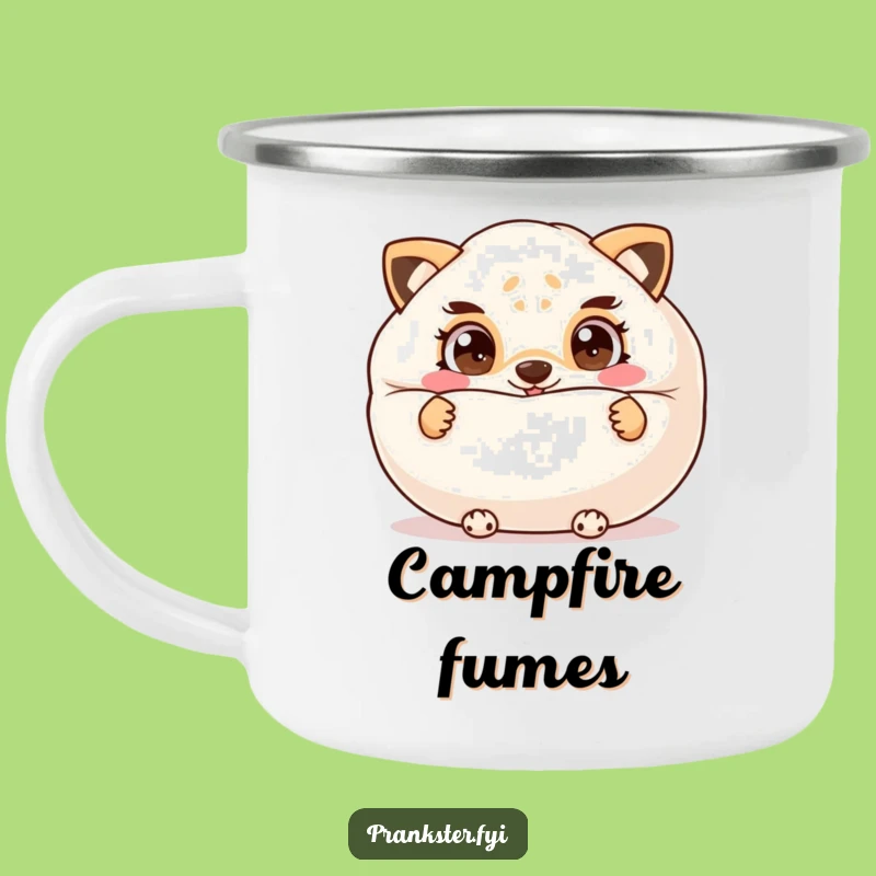Funny Prankster Camping Mug: Cheeky Animal's Whoopee Cushion Adventure, Great Gift!
