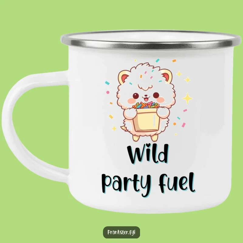 Funny Confetti Creature Camping Mug: Adventure Fuelled by Party Fun