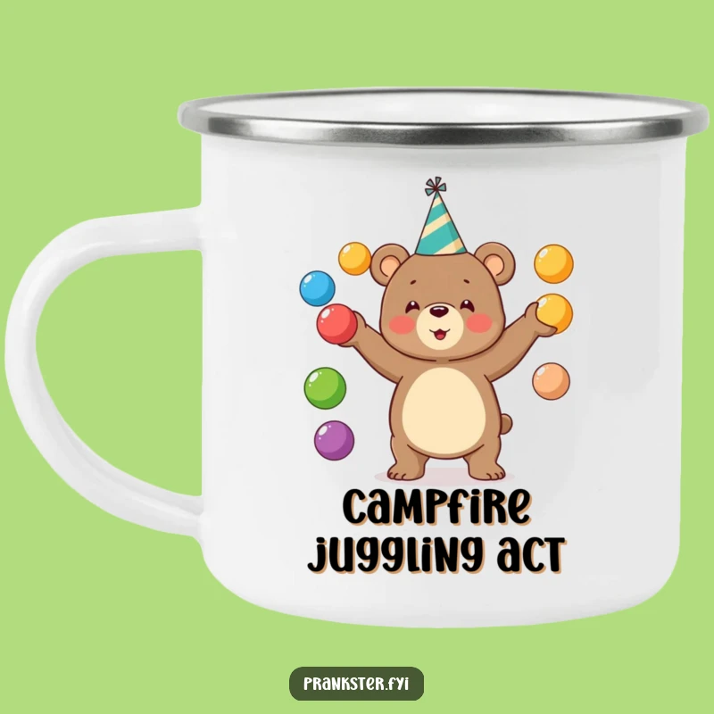 Funny Juggling Bear Camp Mug: Your Hilarious Party Companion