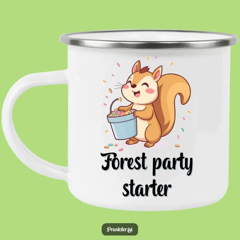 Funny Squirrel Confetti Toss Camping Mug: Playful Companion for Festive Adventures