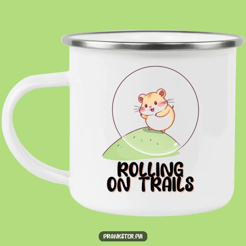Funny Kawaii Hamster Camping Mug Rolling Ball - Outdoor Pet Humor