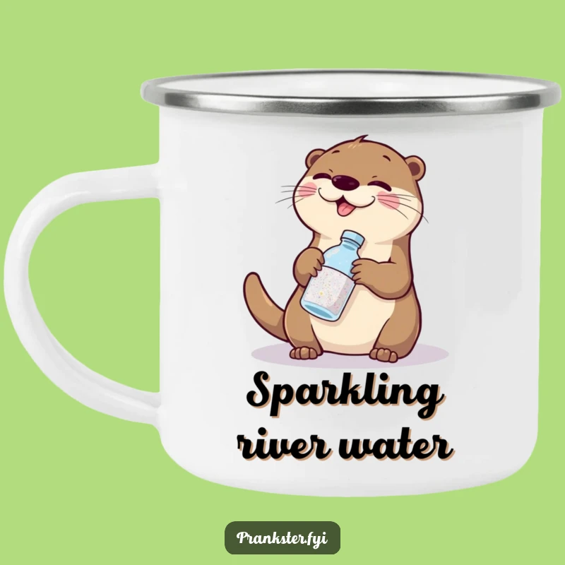 Funny Otter Glitter Camping Mug: Comedic Companion for Fun