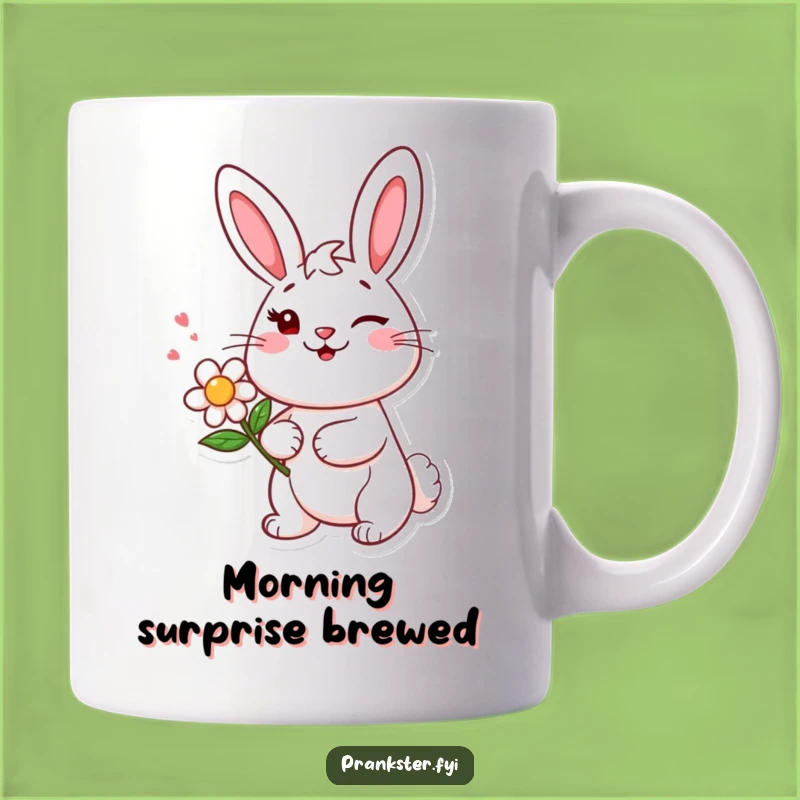 Funny Bunny Wink Mug - Mischievous Flower Squirter for Humorous Gift