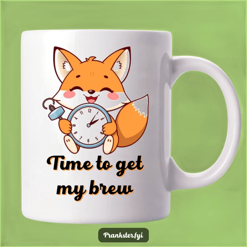 Funny Fox Wink Mug: A Cheerful Clock Master's Gift for Punctual Humor