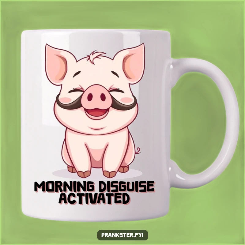 Funny Giggling Piglet Mustache Mug: A Hilarious Gift for Laughter Lovers