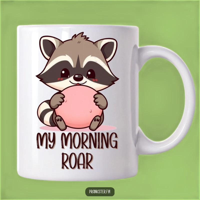 Funny Raccoon Whoopee Cushion Mug: Proud Prankster Character Gift