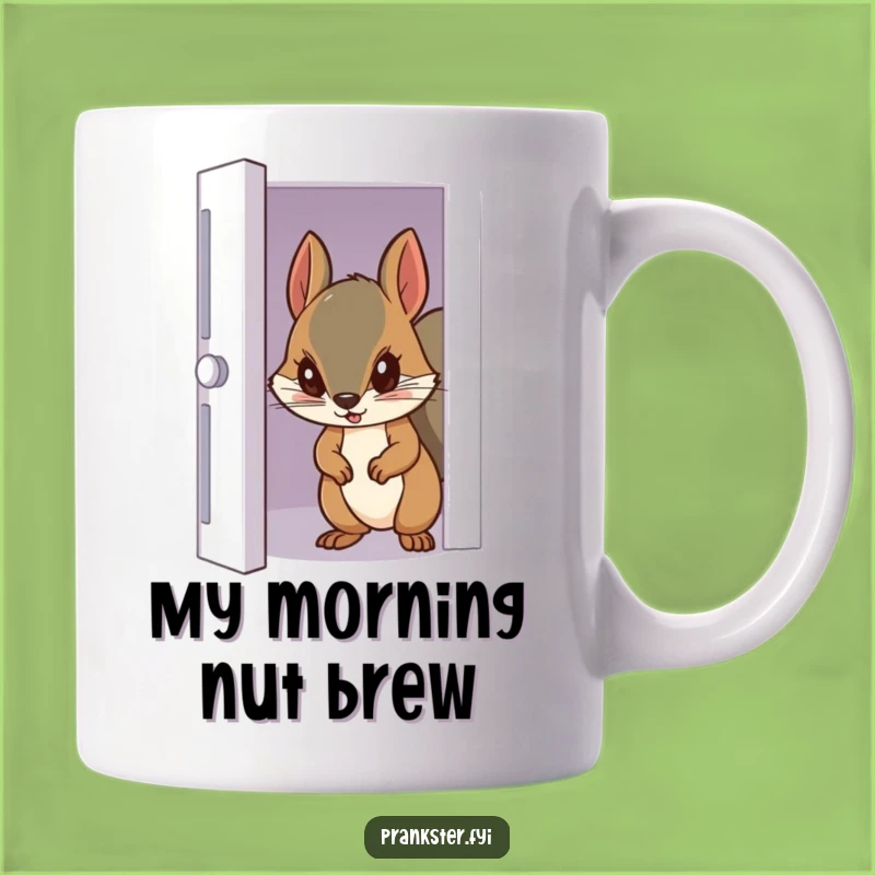 Funny Squirrel Peeking Mug - Sneaky Curiosity Gift