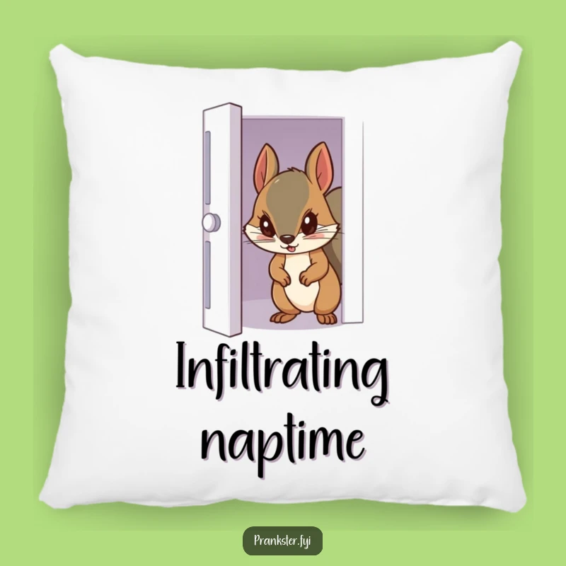 Comfy Squirrel Pillow - Sneaky Curiosity Accent Cushion