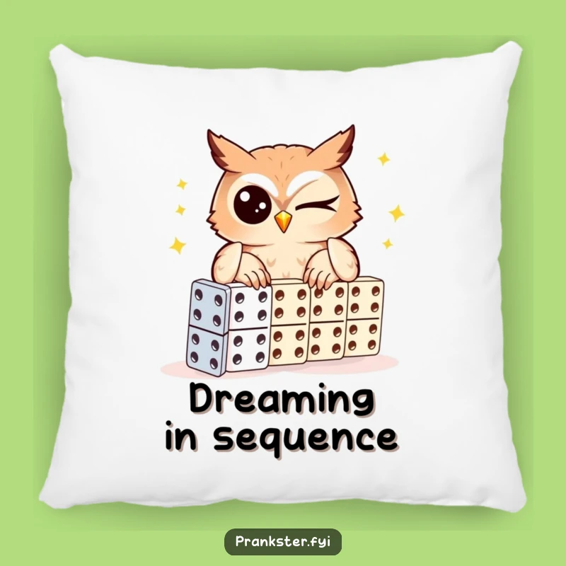 Funny Winking Owl Domino Pillow - Soft Chain Reaction Cushion, Cute Gift