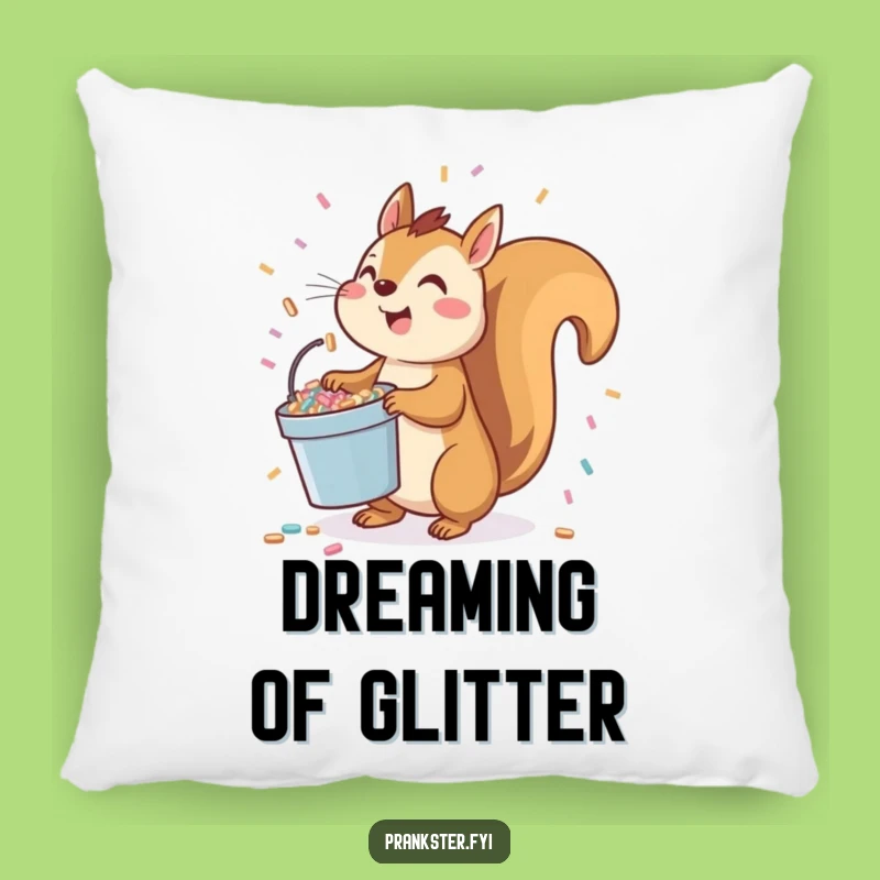 Funny Squirrel Confetti Toss Pillow: Cozy Comfort for Festive Spaces