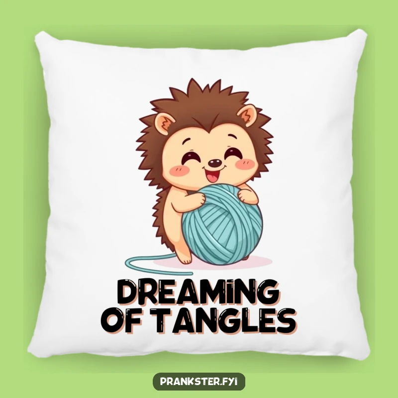 Funny Happy Hedgehog Yarn Ball Pillow: Soft Comfort with a Hilarious Touch