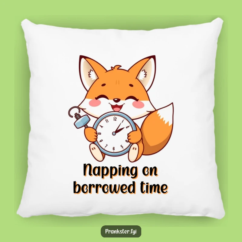Funny Fox Wink Pillow: Cozy Comfort with a Witty Clock-Setting Friend