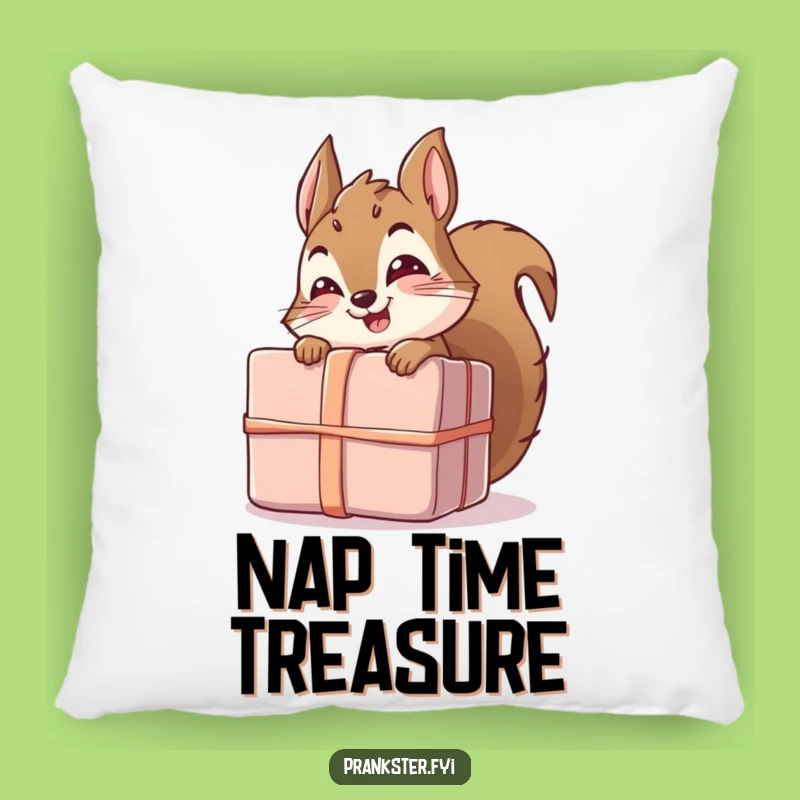 Funny Squirrel Gift Pillow - Comfy Cushion with a Hilarious Giggling Squirrel