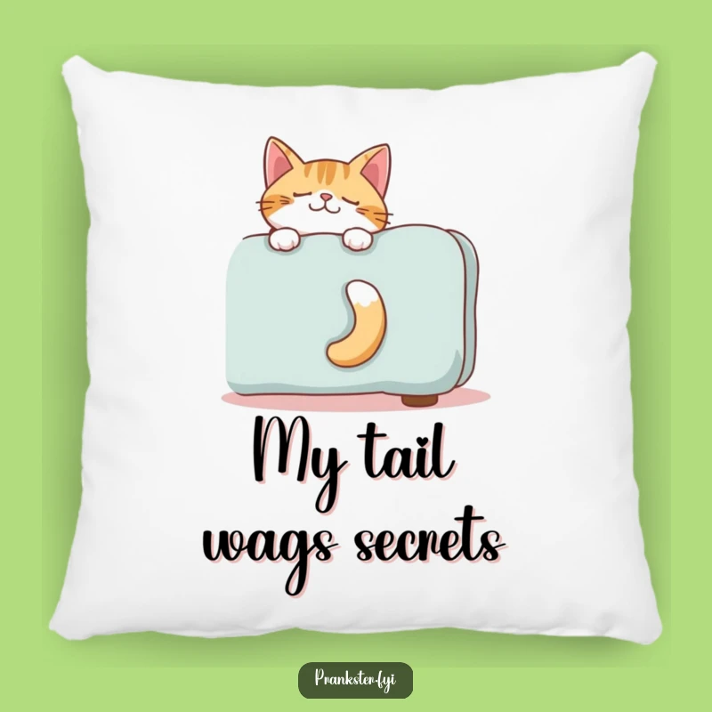 Funny Giggling Cat Tail Pillow - Cozy Hilarious Hiding Feline Decor Gift