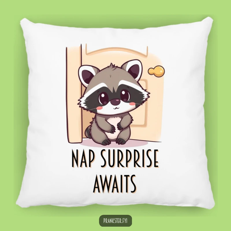 Funny Kawaii Raccoon Pillow Hiding Surprise - Cozy & Cute Accent