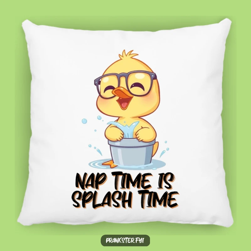 Funny Duckling Pillow: Cozy Comfort with a Hilarious Water Splash Design