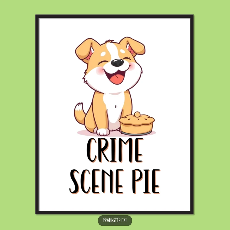 Funny Giggling Dog Pie Throw Digital Art - Instant Laugh Printable, Gag Gift
