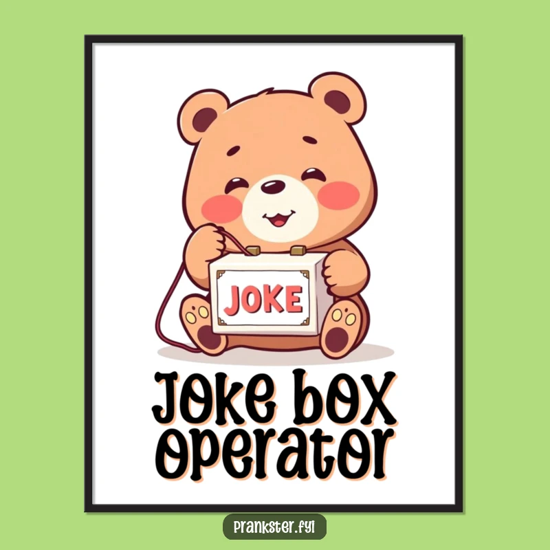 Funny Bear Joke Box Digital Art: Prankster Print, Perfect Gag Decor