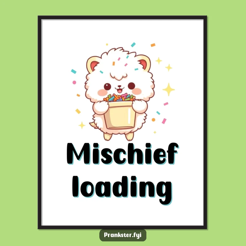 Funny Confetti Creature Digital Art: Instant Mischief for Your Decor