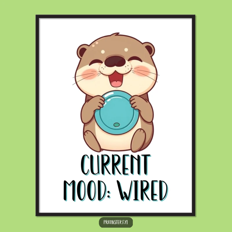 Funny Giggling Otter Joy Buzzer Digital Art: Instant Hilarious Decor for Your Walls