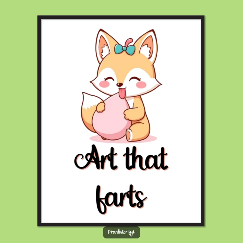Funny Kawaii Fox Digital Art Tongue Out - Instant Prankster Charm