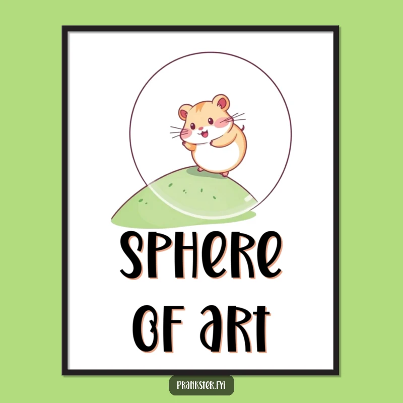 Funny Kawaii Hamster Digital Art Rolling Ball - Instant Pet Joy