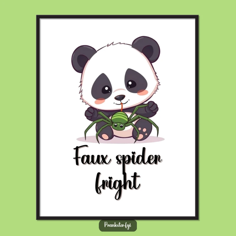 Funny Panda Spider Digital Art: Surprised Print, Perfect Shocked Decor