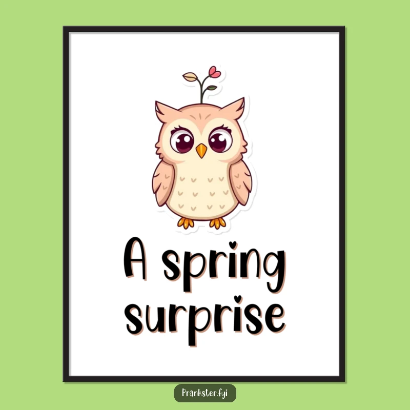 Funny Surprised Owl Digital Art: Instant Whimsy for Your Walls