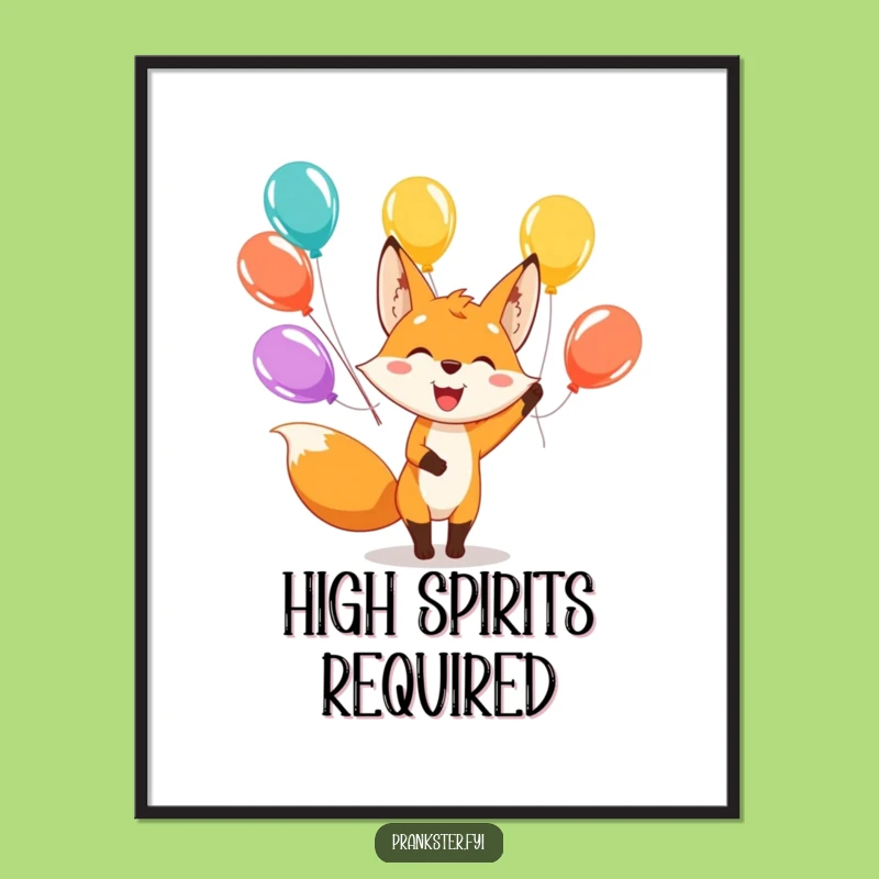 Funny Fox Juggling Digital Art - Instant Cheerful Fox Download
