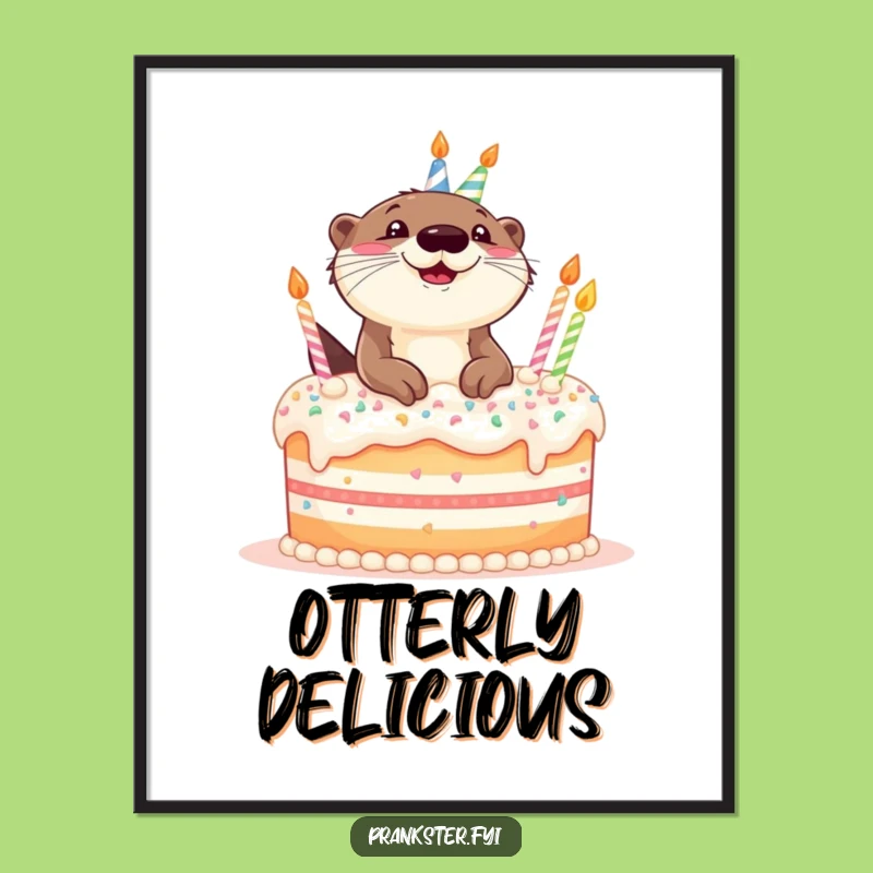 Funny Otter Birthday Art - Giggling Otter Cake Download