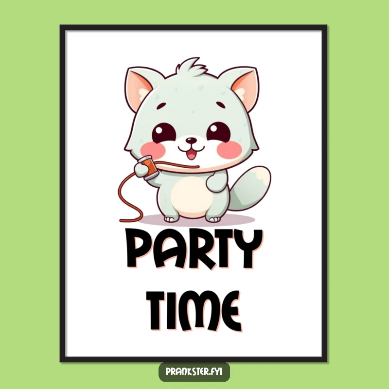 Funny Silly String Animal Digital Art - Instant Playful & Hilarious Decor