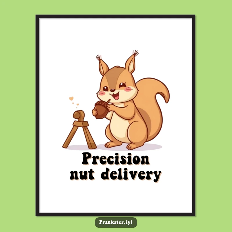 Funny Squirrel Acorn Digital Art - Instant Woodland Fun!