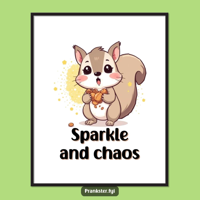 Funny Squirrel Glitter Explosion Digital Art: Sparkly Downloadable Decor For Fun Spaces