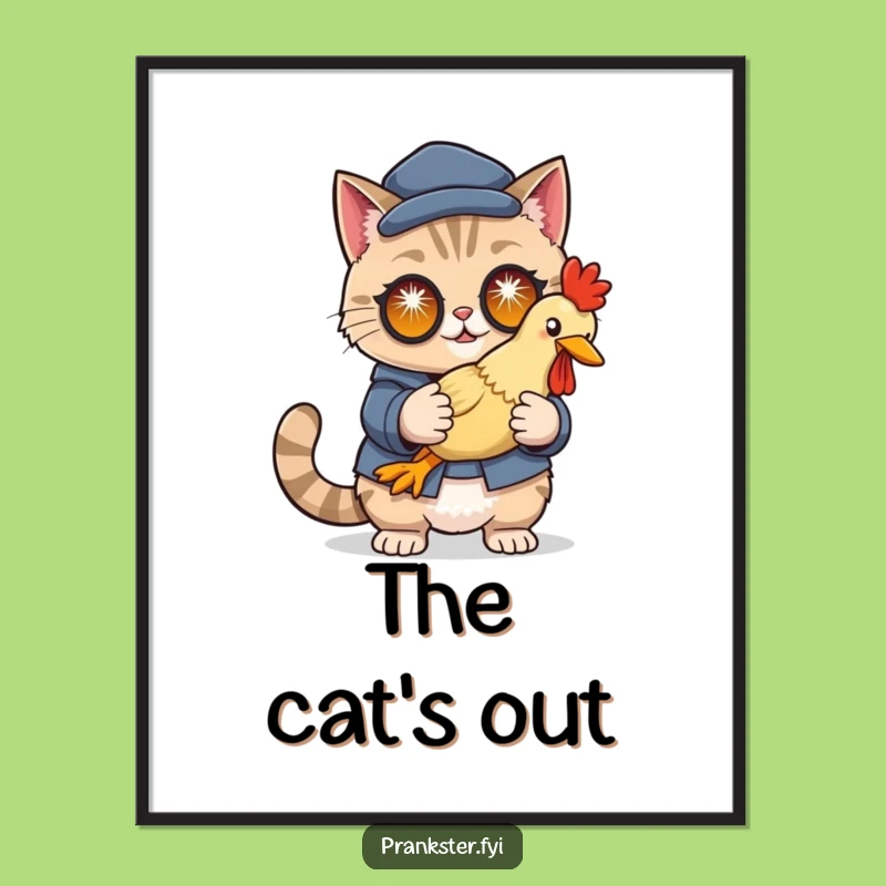 Funny Cat Disguise Digital Print: Instant Intrigue of a Feline Spy