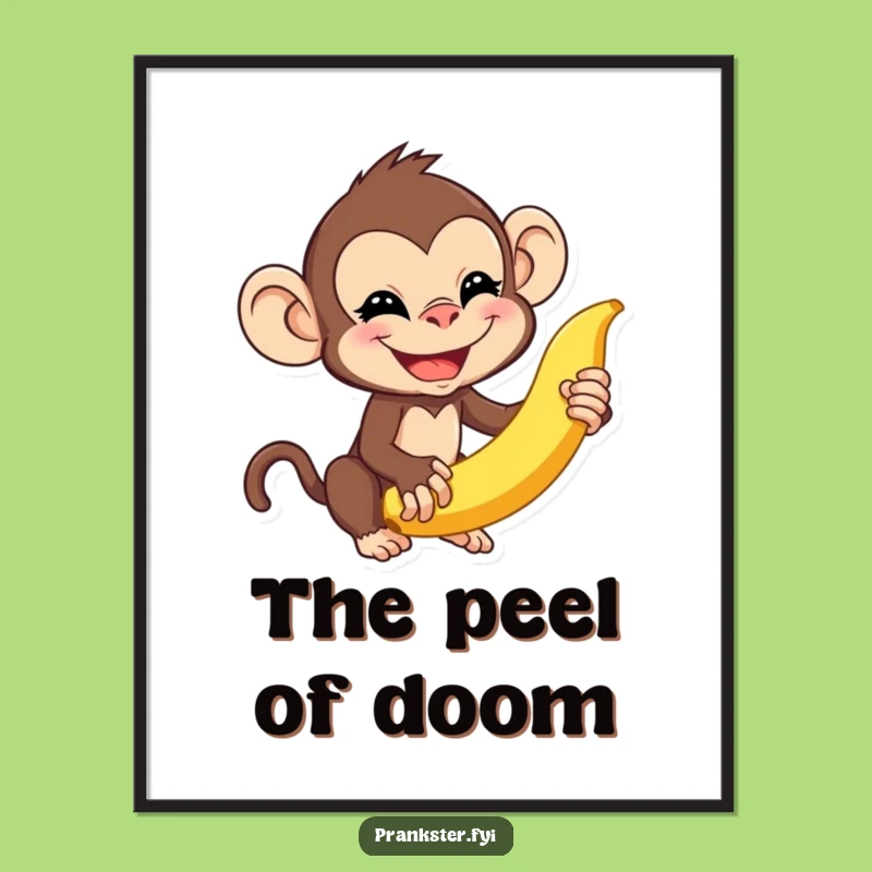 Funny Monkey Digital Art Print: Whimsical Art for Playful Souls