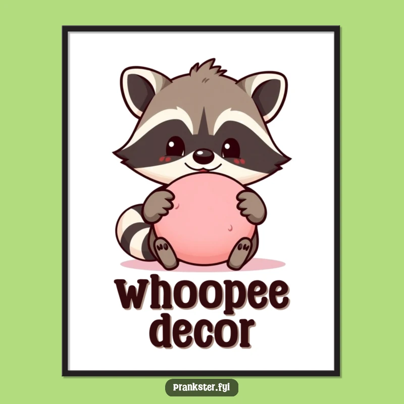 Funny Raccoon Prank Digital Art: Proud Wall Decor Gift