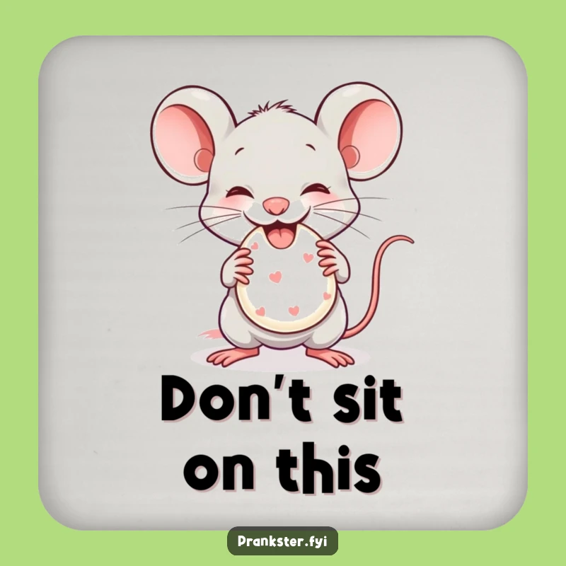 Funny Mouse Whoopee Cushion Coaster - Protect Surfaces with Prankster Charm
