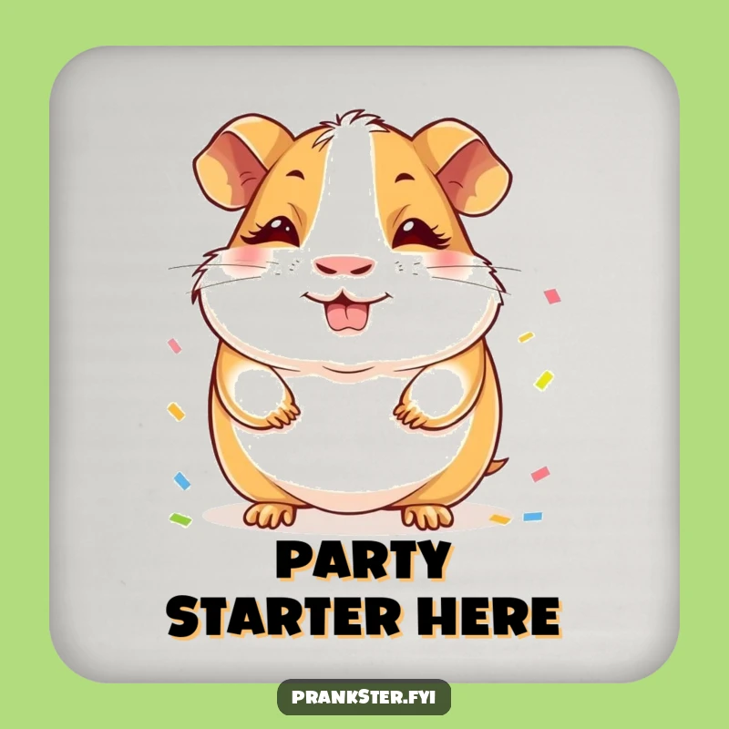 Funny Guinea Pig Coasters: Confetti Party Protector - A Quirky & Funny Gift for Tables!
