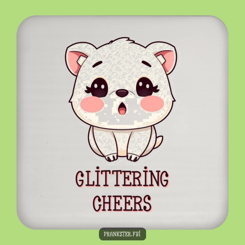 Funny Sparkle Surprise Coaster: Glitter Animal Style, Perfect Gift!